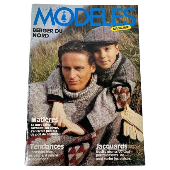 3 Modeles French Knitting Patterns Magazines Booklet Sweaters Women Men English - Picture 6 of 12